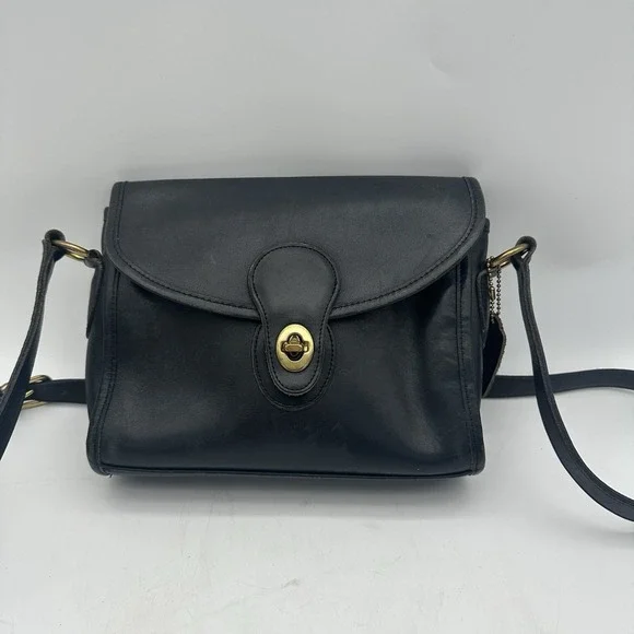 Vintage‎ Coach Devon Crossbody Bag Black Leather Handbag No 0255 235 - Picture 15 of 15